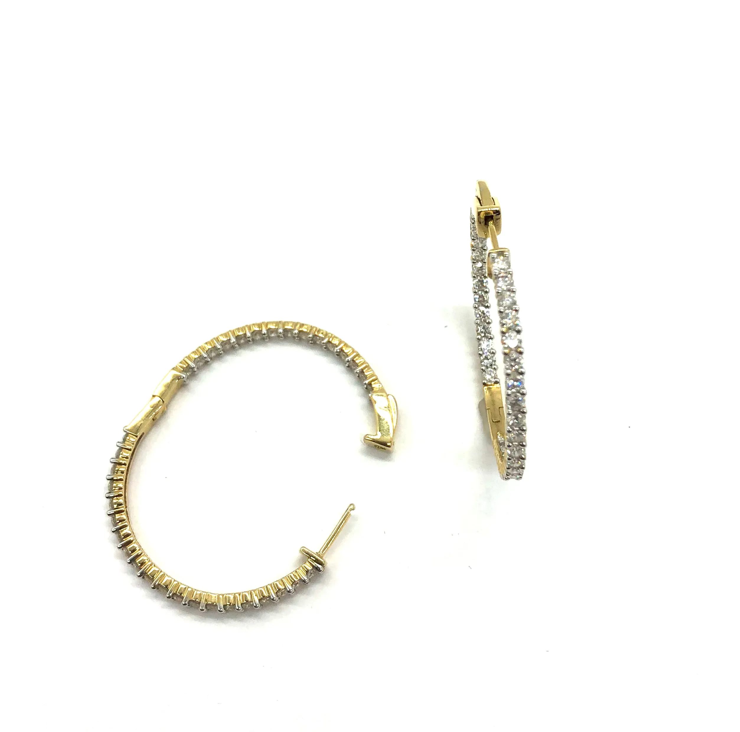 3 Ctw In & Out Diamond Hoop Earrings