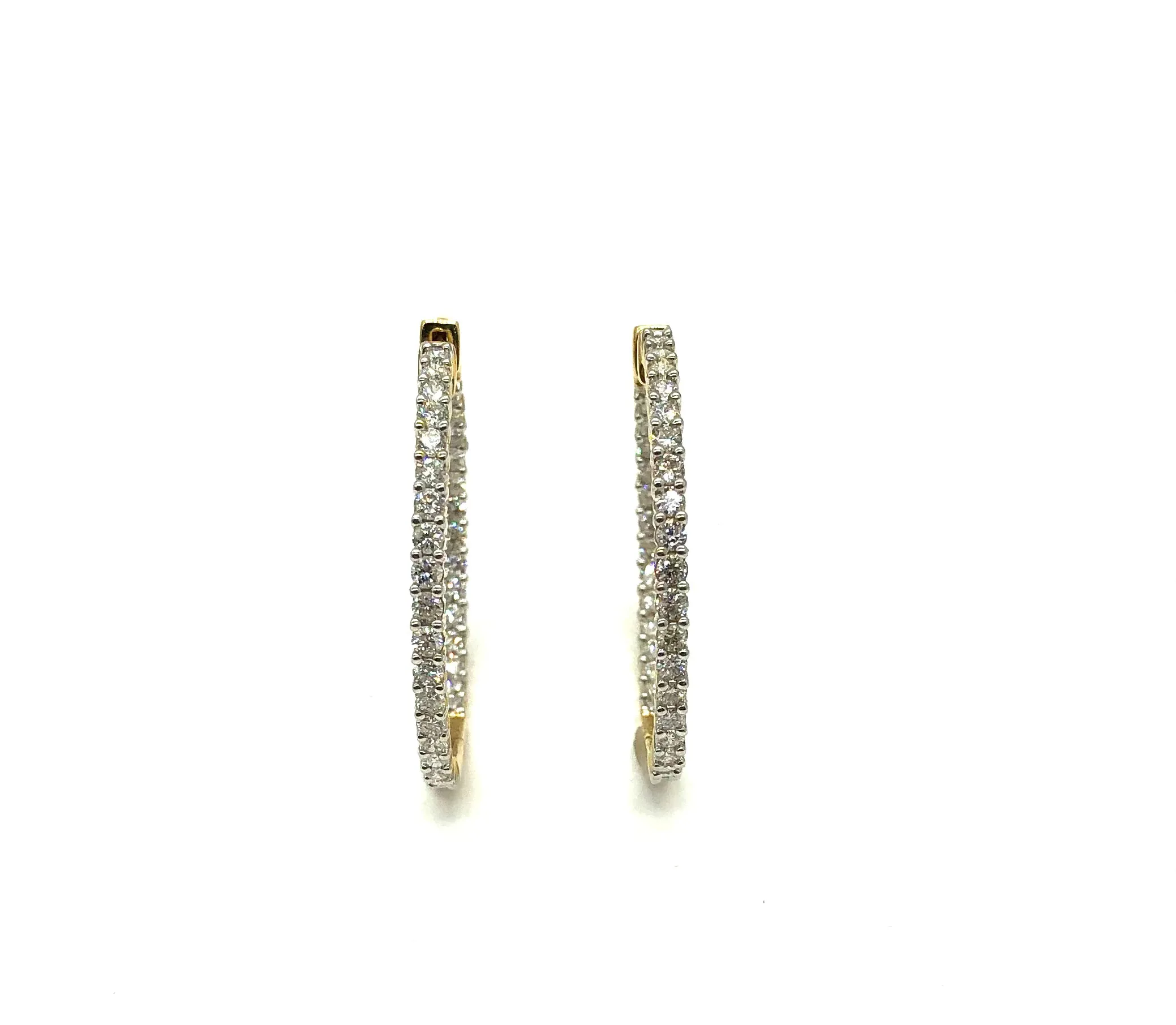 3 Ctw In & Out Diamond Hoop Earrings
