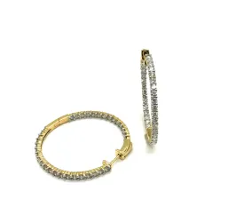 3 Ctw In & Out Diamond Hoop Earrings