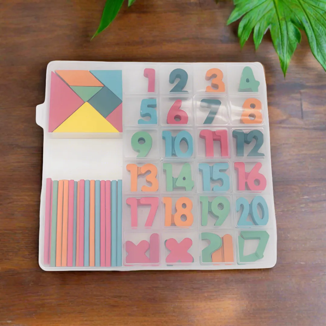 3 in 1 Computation Study Box with Numbers,Sticks, Puzzles(Box)