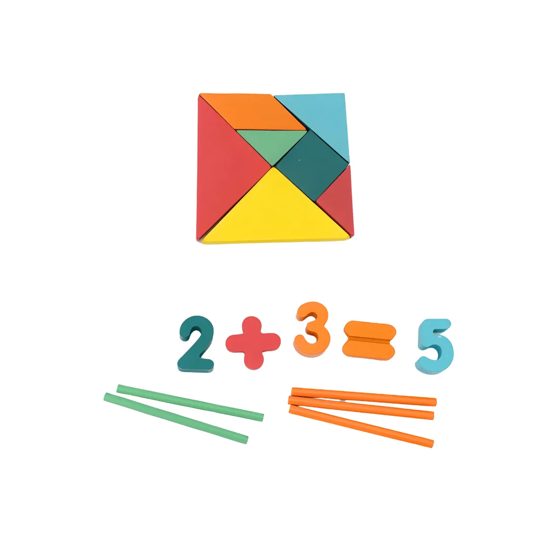 3 in 1 Computation Study Box with Numbers,Sticks, Puzzles(Box)