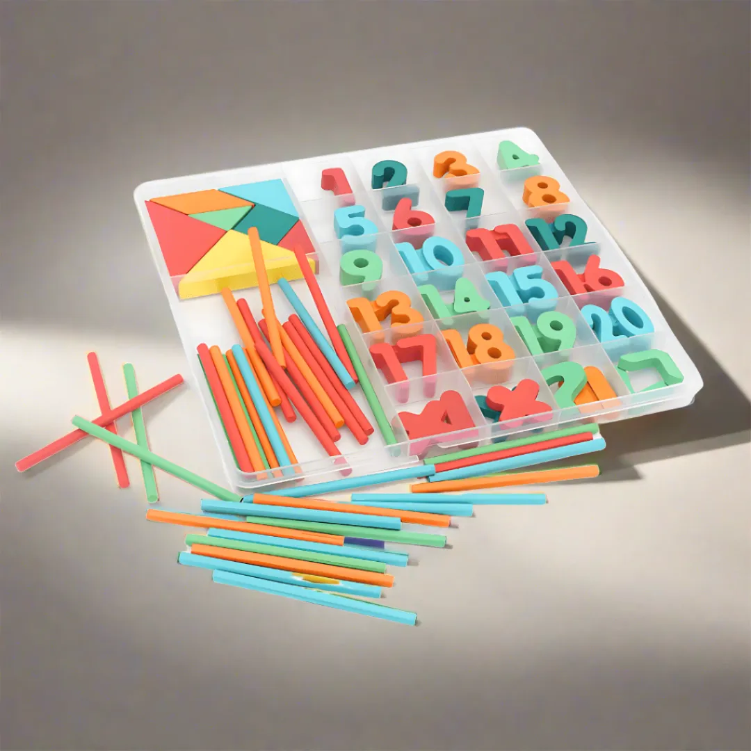3 in 1 Computation Study Box with Numbers,Sticks, Puzzles(Box)