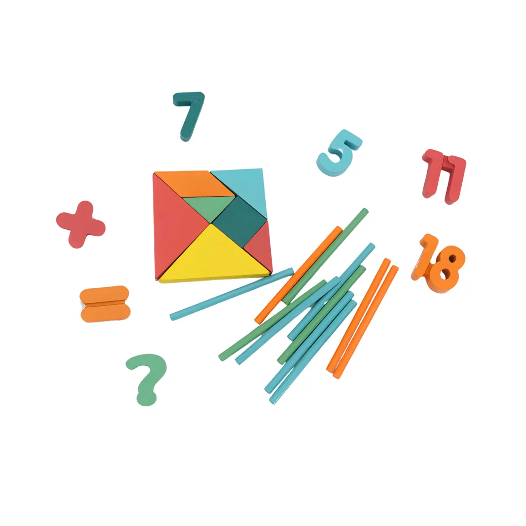3 in 1 Computation Study Box with Numbers,Sticks, Puzzles(Box)