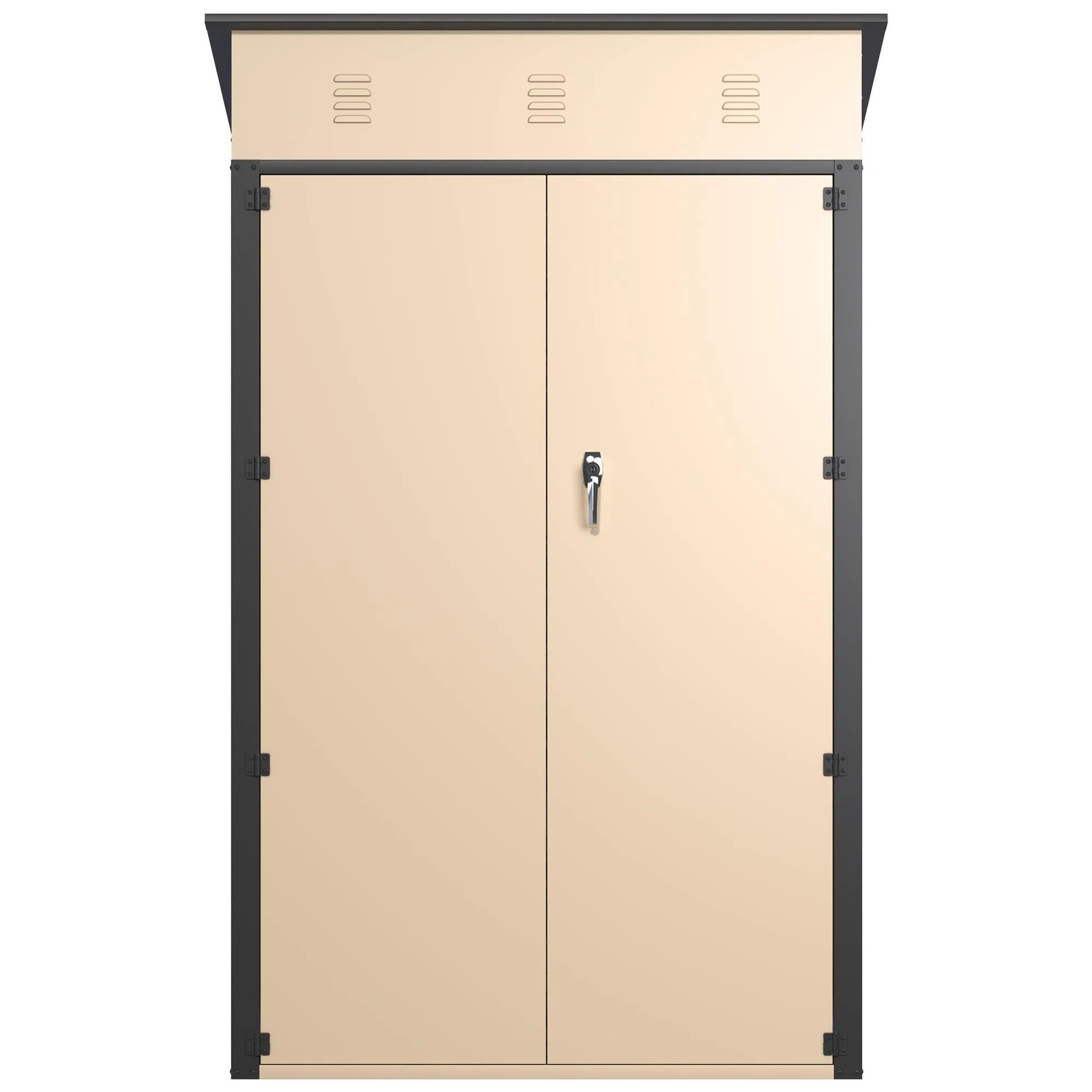6x4x3 FT Outdoor Storage Shed, Steel Metal Lockable Garden Shed, Tiny House, Utility Shed, Lean-to Shed & Outdoor Storage