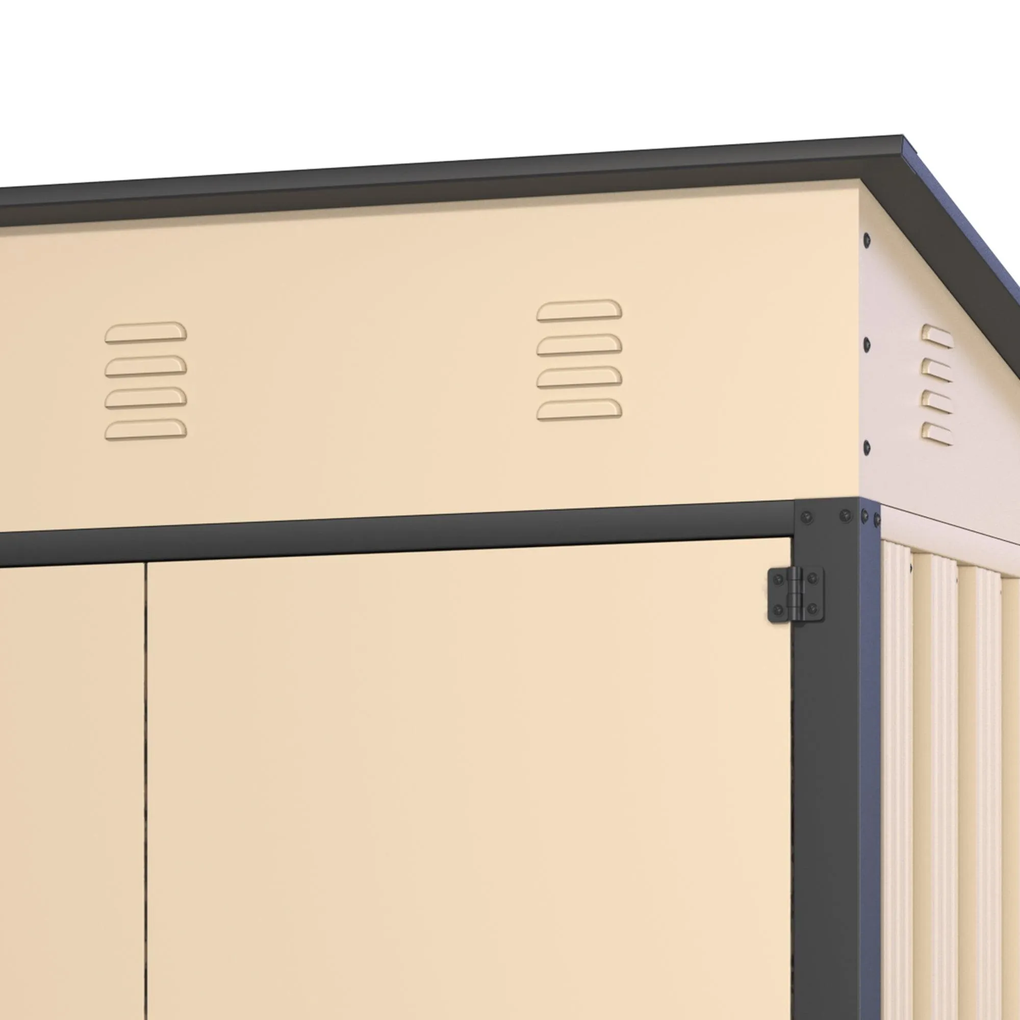 6x4x3 FT Outdoor Storage Shed, Steel Metal Lockable Garden Shed, Tiny House, Utility Shed, Lean-to Shed & Outdoor Storage