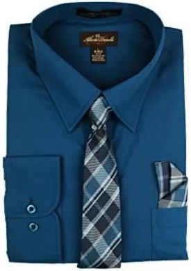 Alberto Danelli Mens Dress Shirt and Tie Set, Dress Shirts for Men, Long Sleeve Button Down, Big and Tall Sizes Up to 5XL