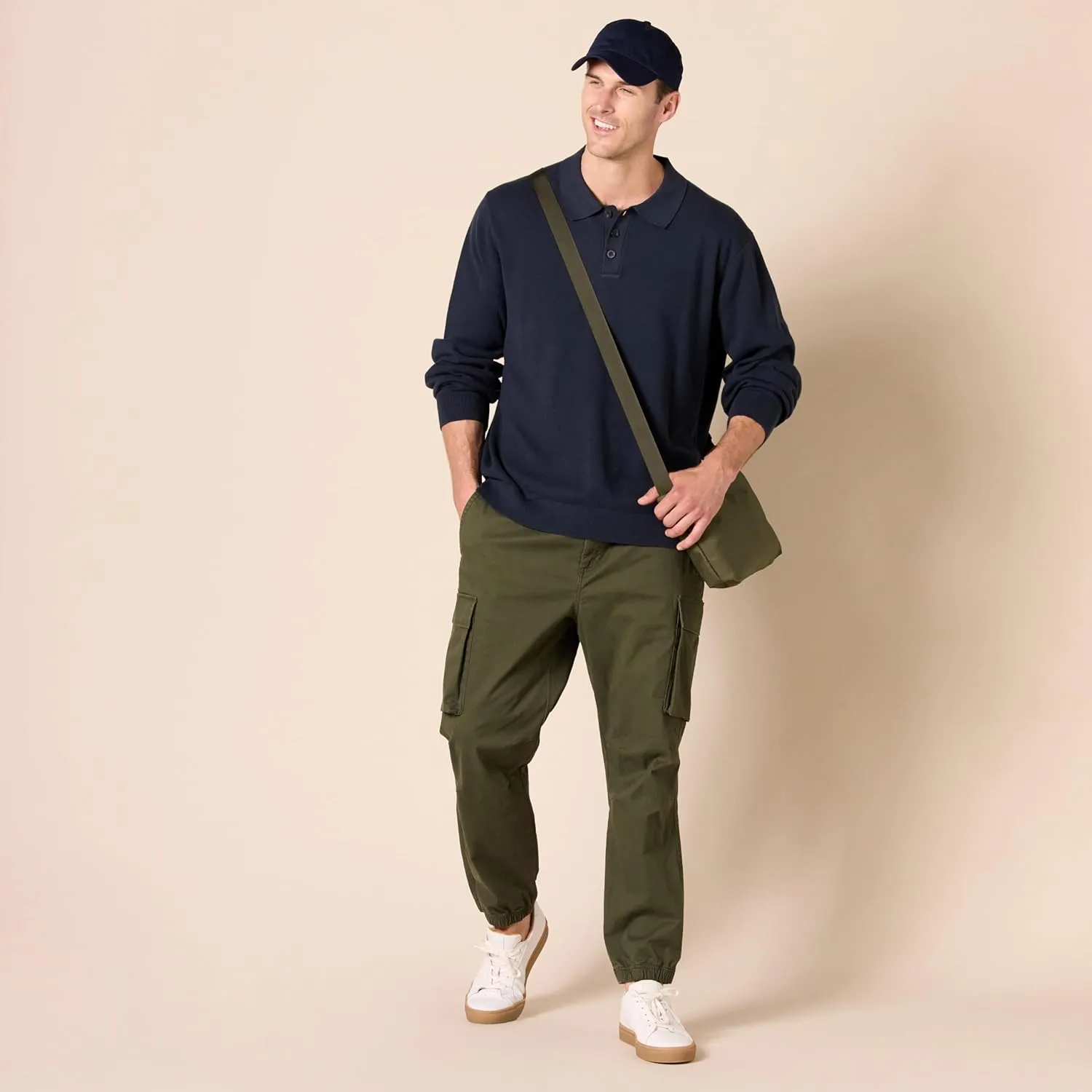 Amazon Essentials Men's Drawstring-Waist Regular-Fit Cargo Jogger