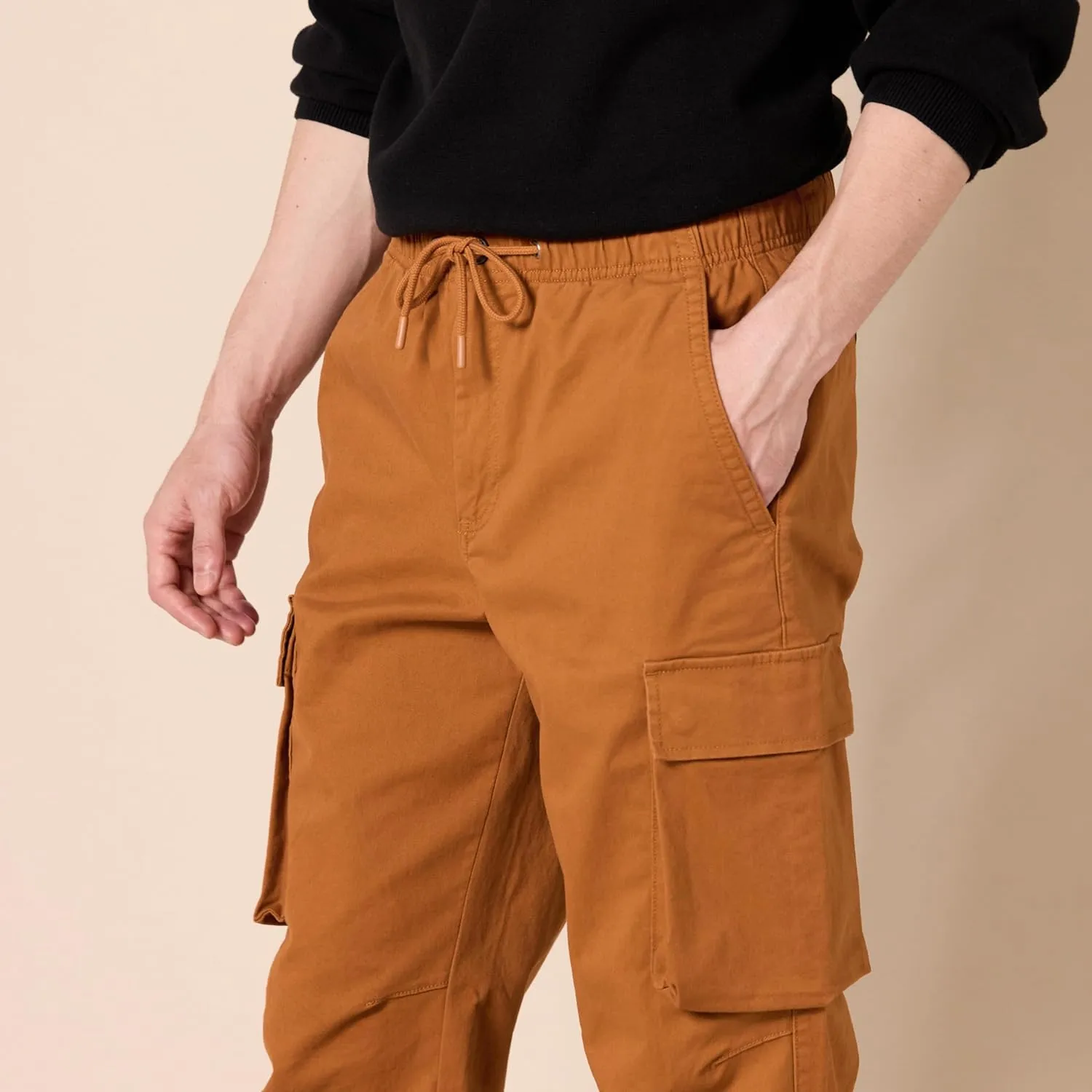 Amazon Essentials Men's Drawstring-Waist Regular-Fit Cargo Jogger
