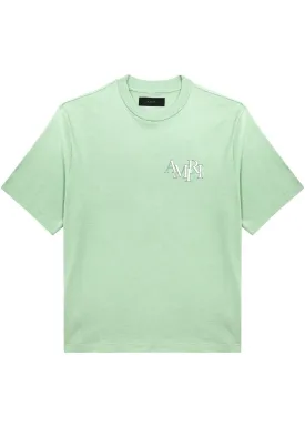 AMIRI Staggered Logo Tee Frosty Green