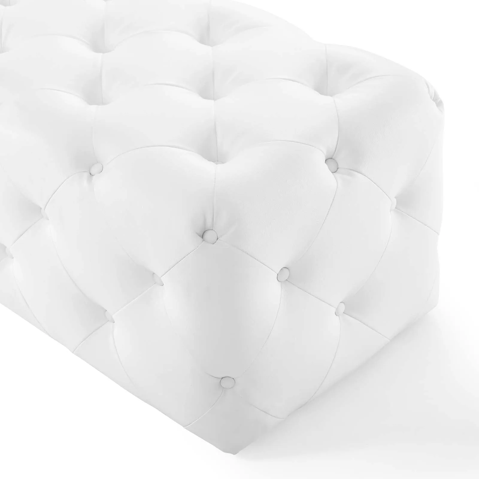 Amour 60" Tufted Button Entryway Faux Leather Bench by Modway