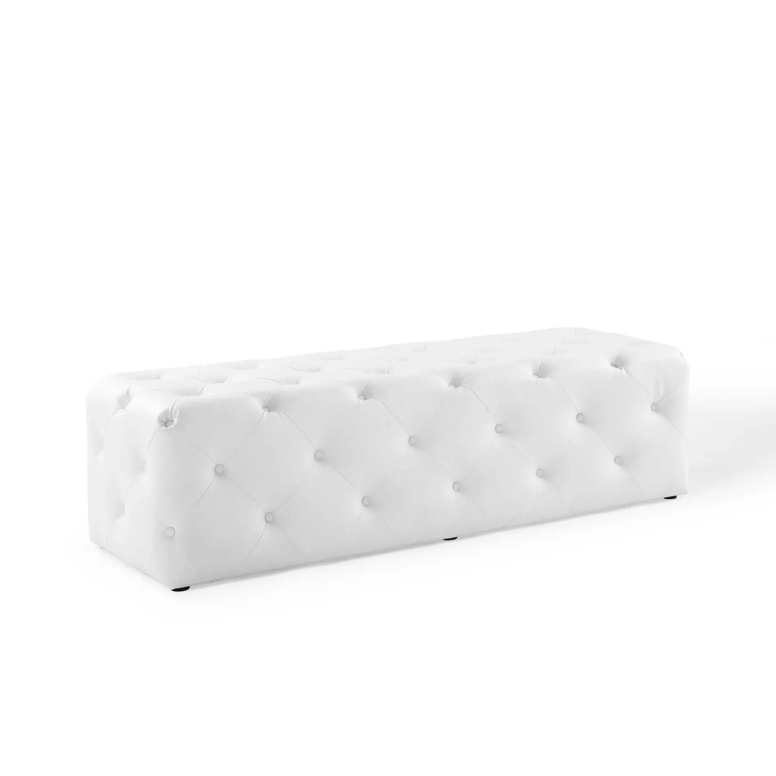 Amour 60" Tufted Button Entryway Faux Leather Bench by Modway