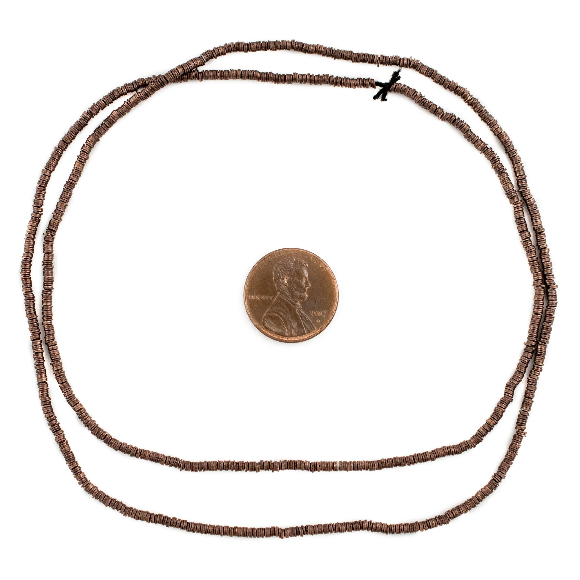 Antiqued Copper Flat Disk Heishi Beads (2mm)