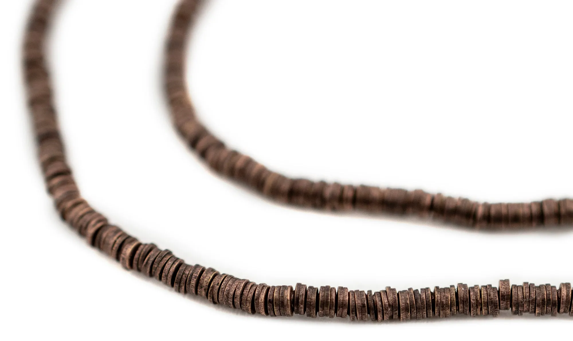 Antiqued Copper Flat Disk Heishi Beads (2mm)
