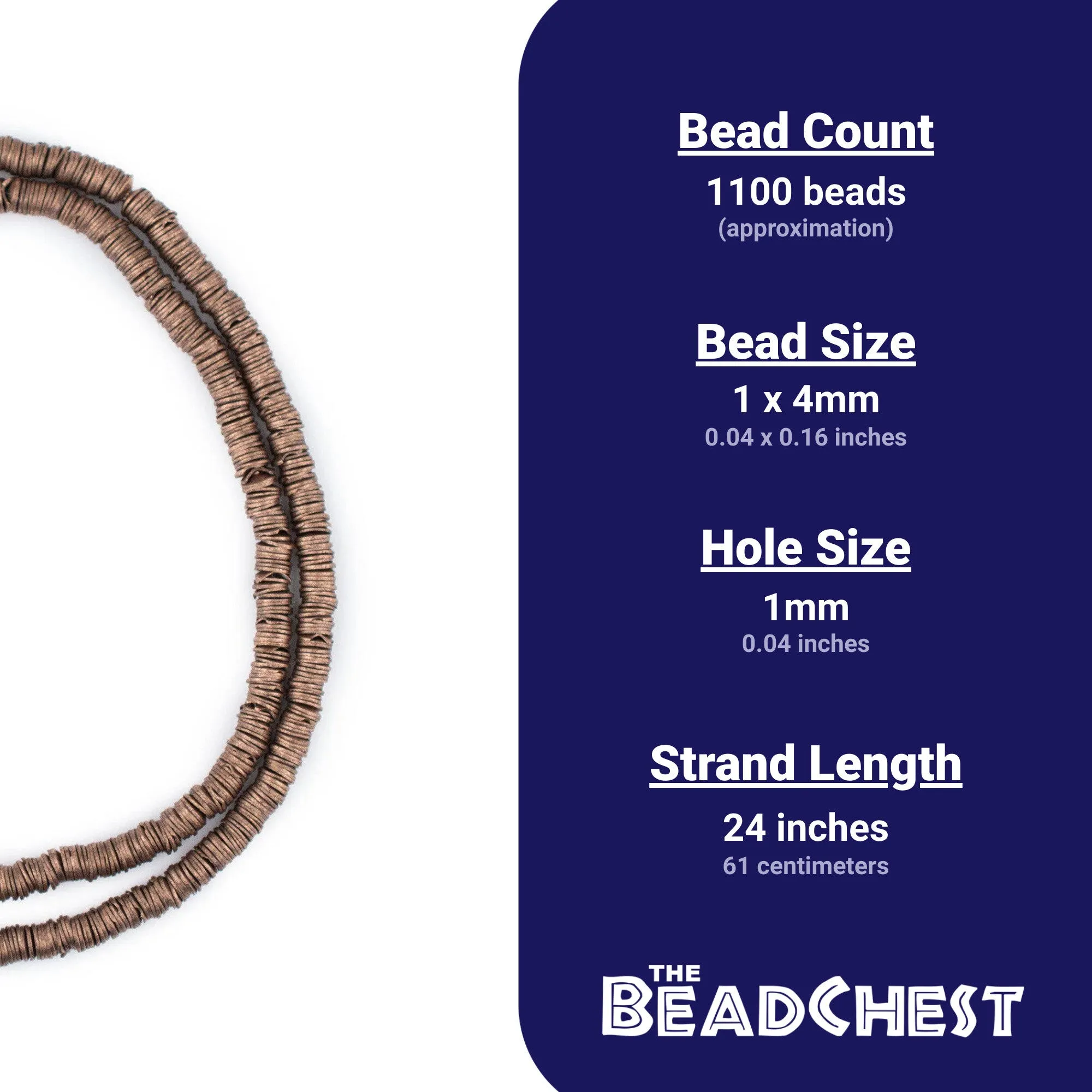 Antiqued Copper Interlocking Crisp Beads (4mm)