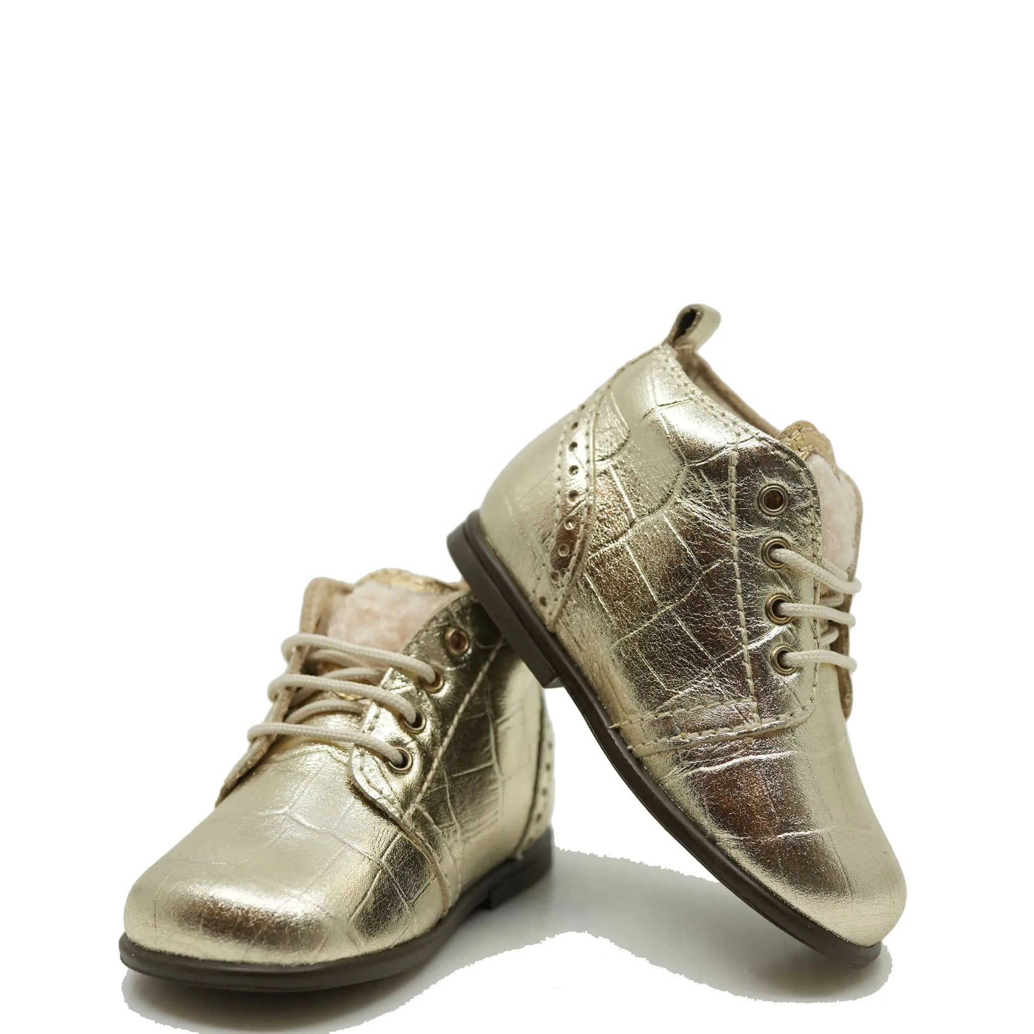 Beberlis Champagne Croc Baby Bootie