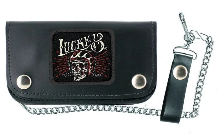 Black Leather Garage Built Double-Snap 6" Wallet