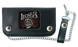Black Leather Garage Built Double-Snap 6" Wallet