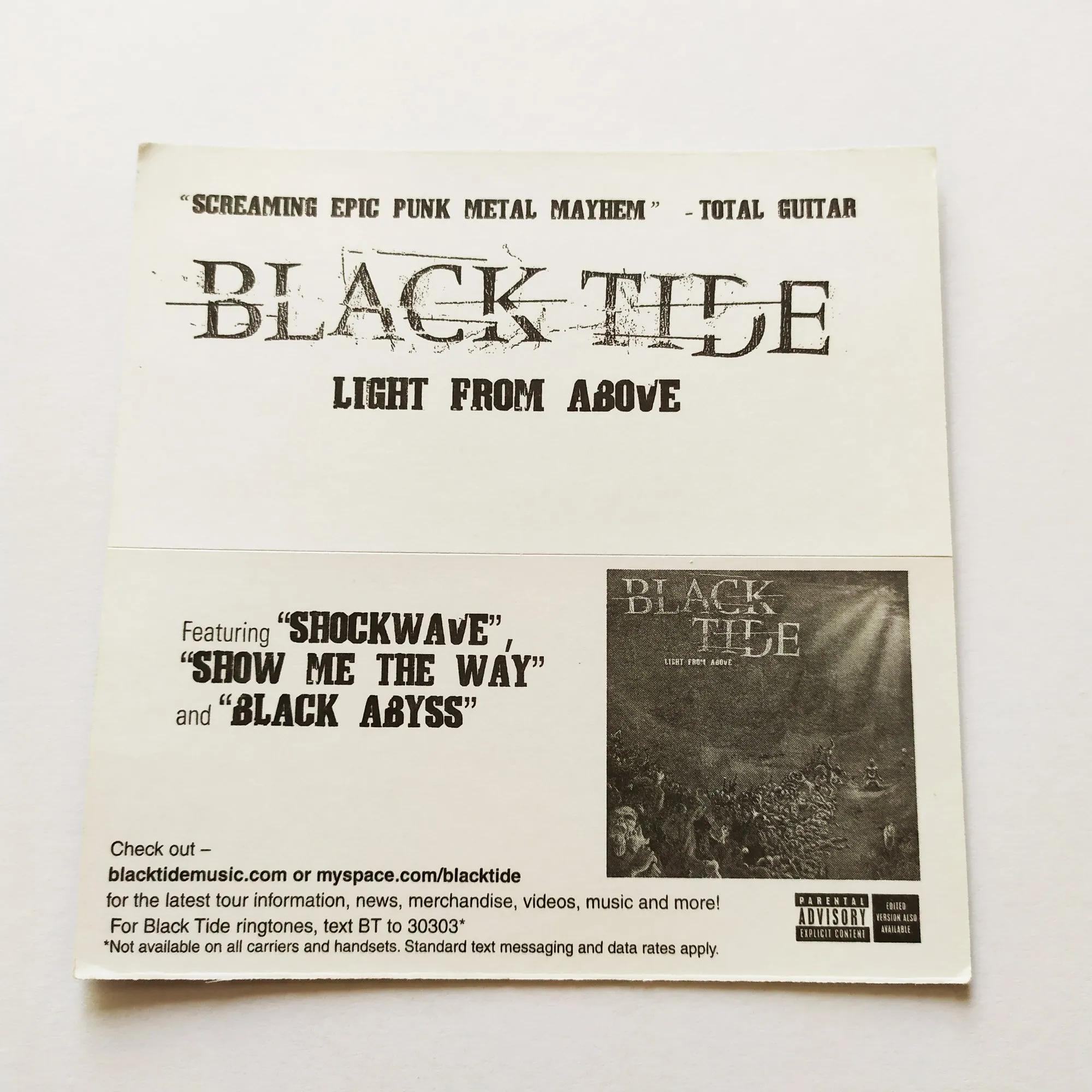 Black Tide - Light From Above Music Sticker