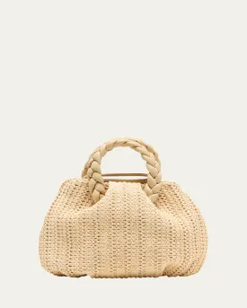 Bombon Medium Raffia Top Handle Bag