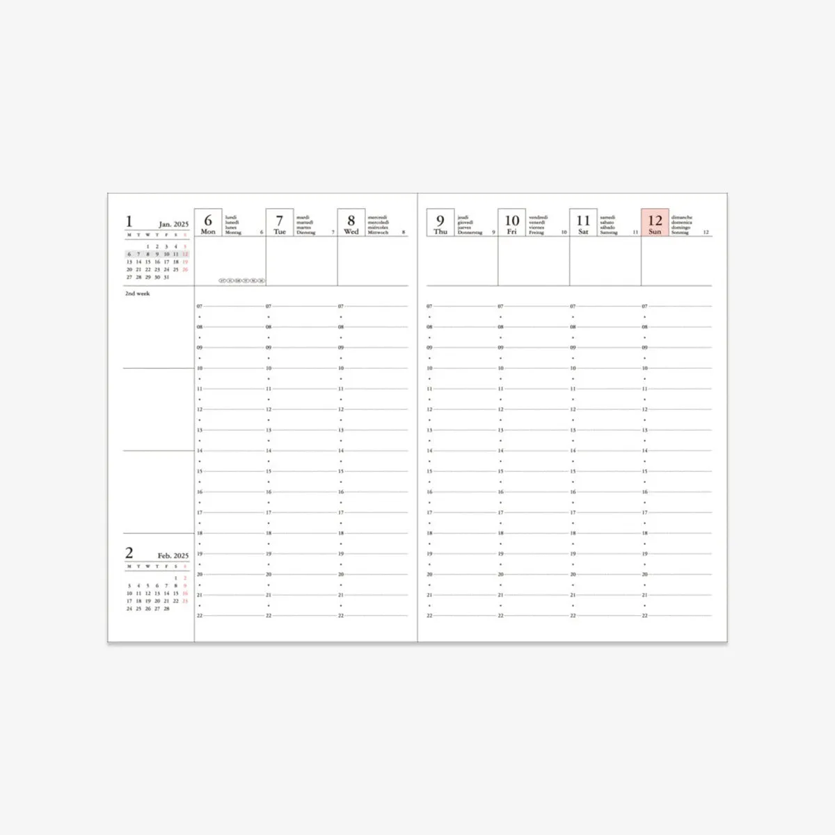 CALENDAR SEP 2024 - DEC 2025 A6 // STORAGE IT BLACK