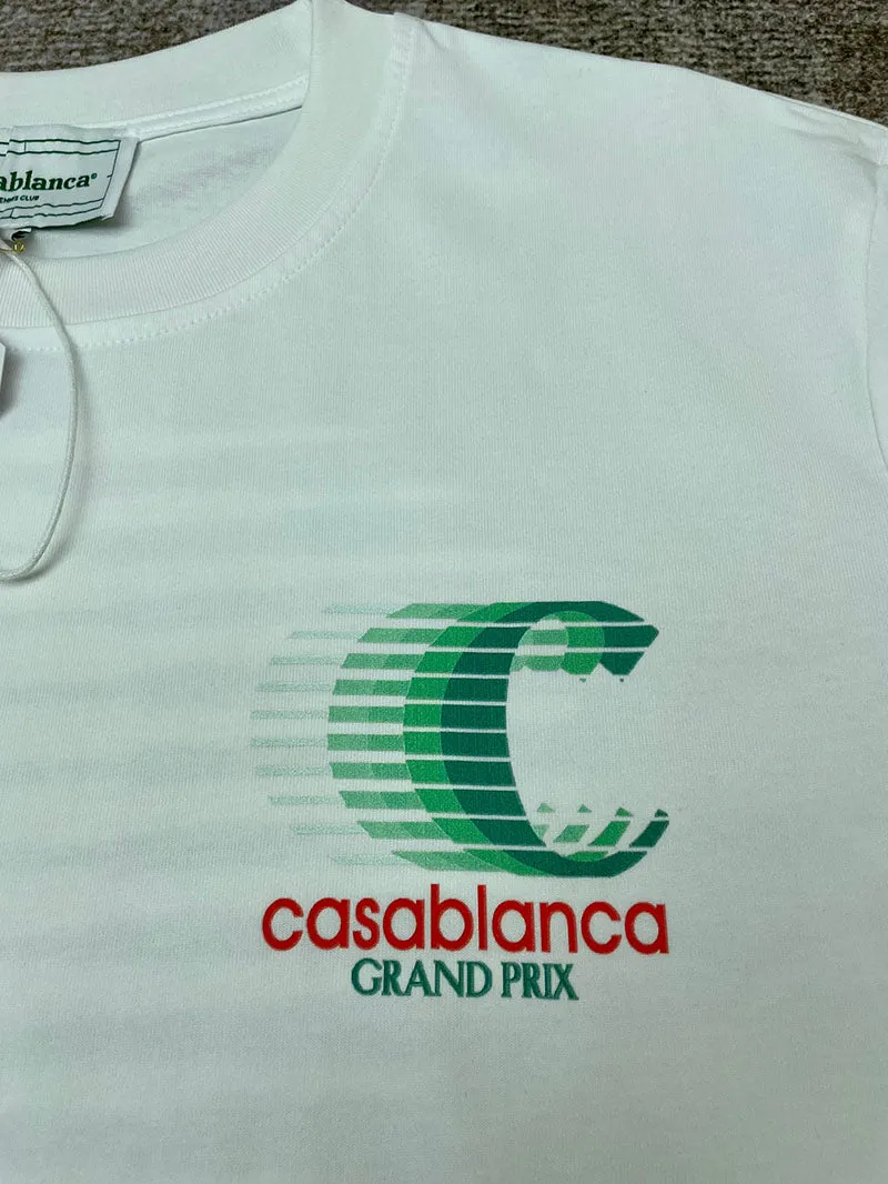 CASABLANCA Grand Prix Logo Double Sided Tee White