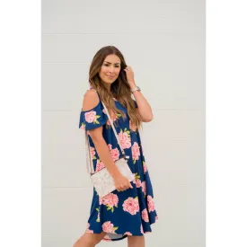 Cold Shoulder Floral Dress