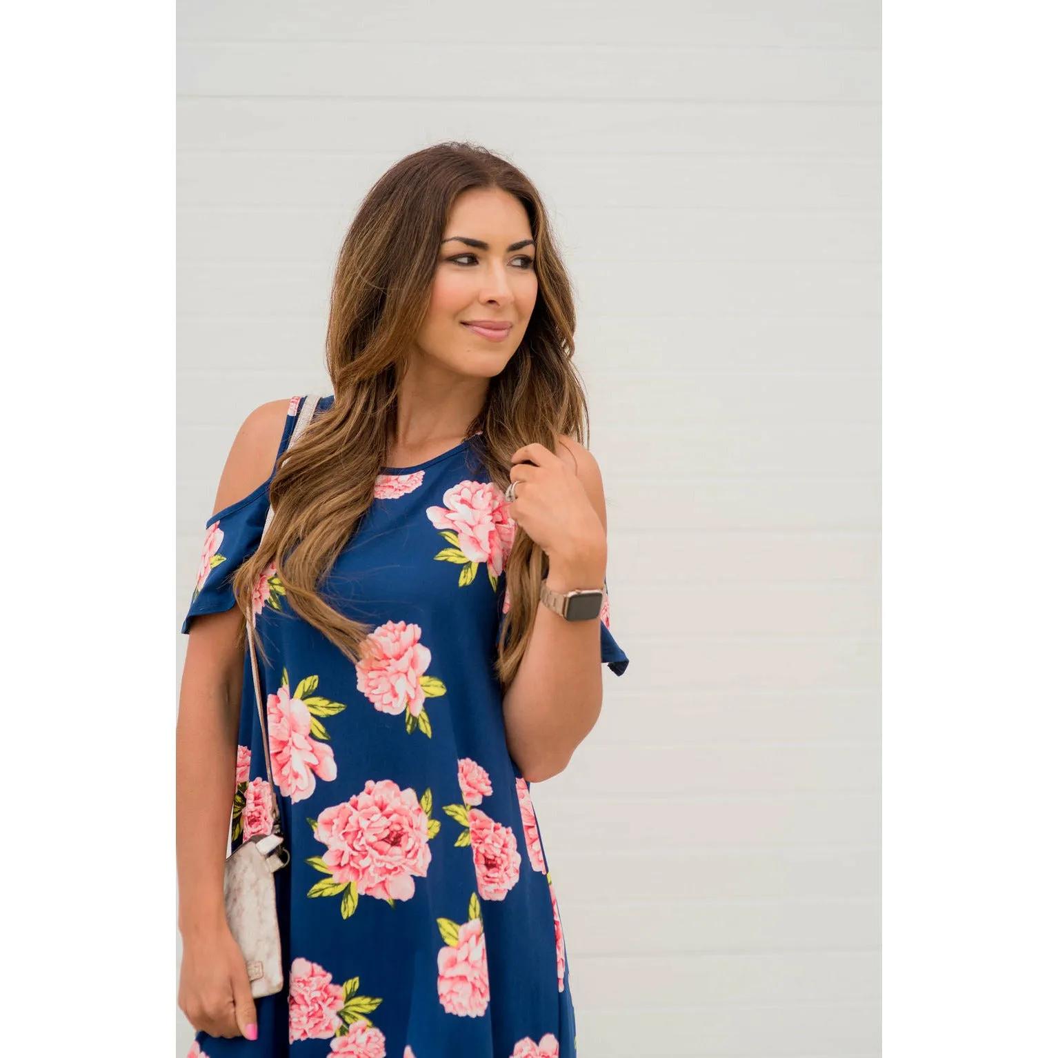 Cold Shoulder Floral Dress