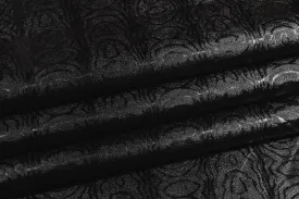 Cotton Backed Abstract Italian Faux Leather - Black