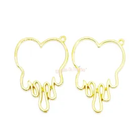 Creepy Cute Dripping Heart Open Bezel Charm (3 pieces)