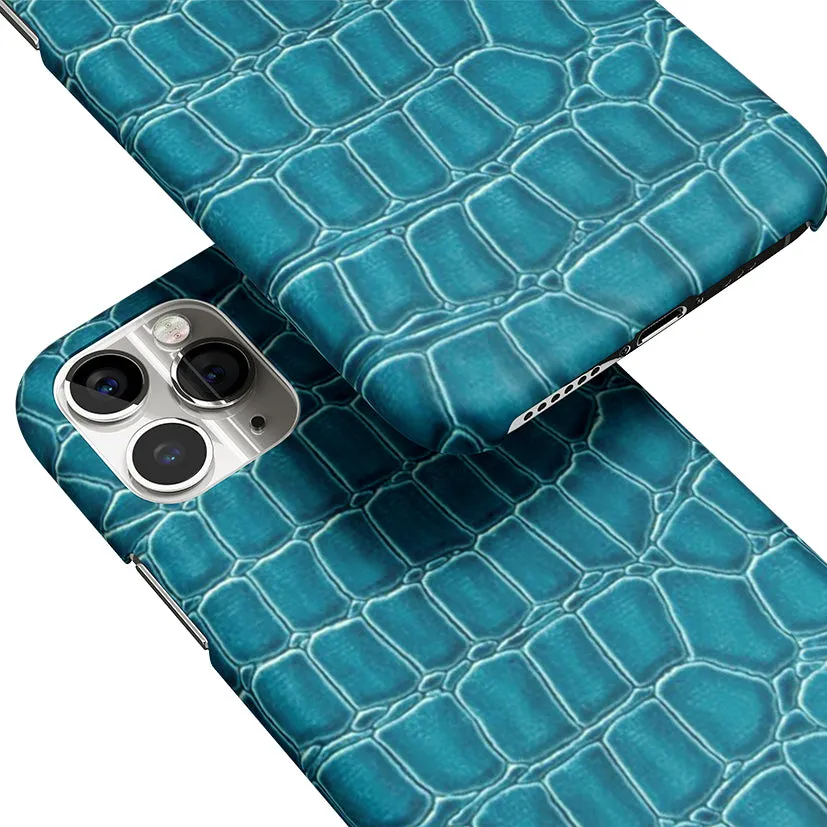 Croco Blue Phone Cover | Matte Case