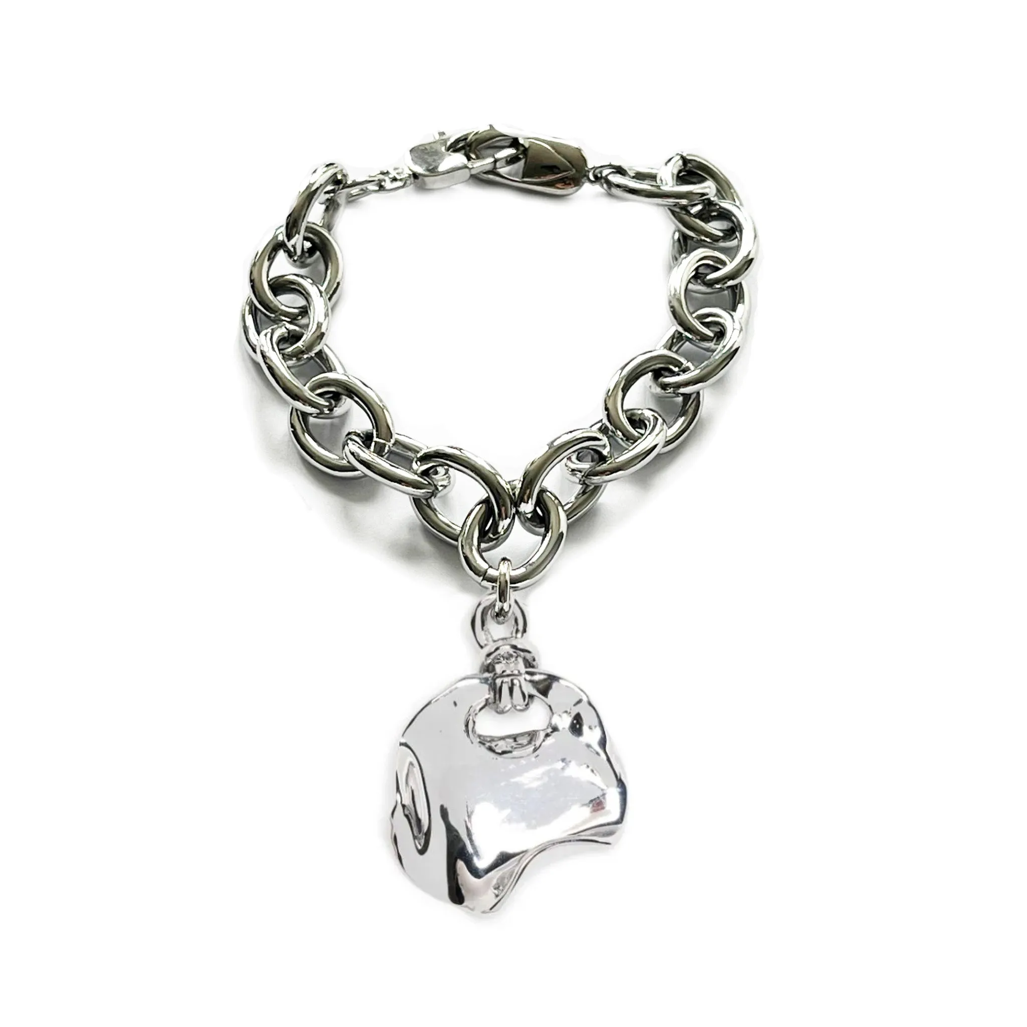 Desert Melted Coin Bracelet - silver