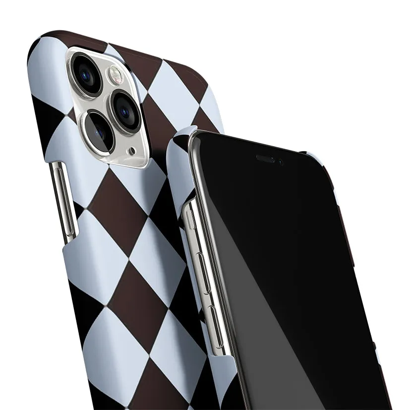 Diamond Check Blue Phone Cover | Matte Case