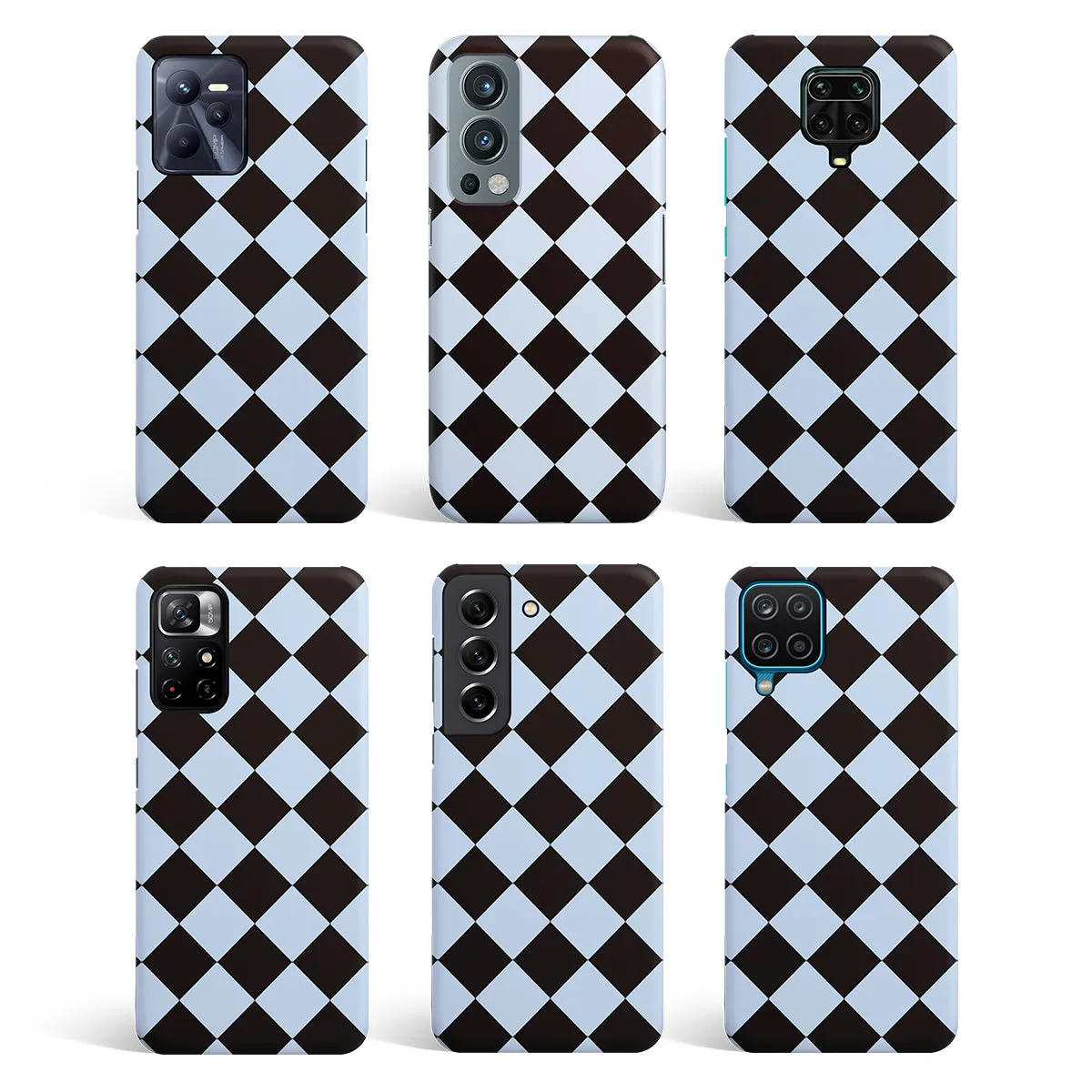 Diamond Check Blue Phone Cover | Matte Case