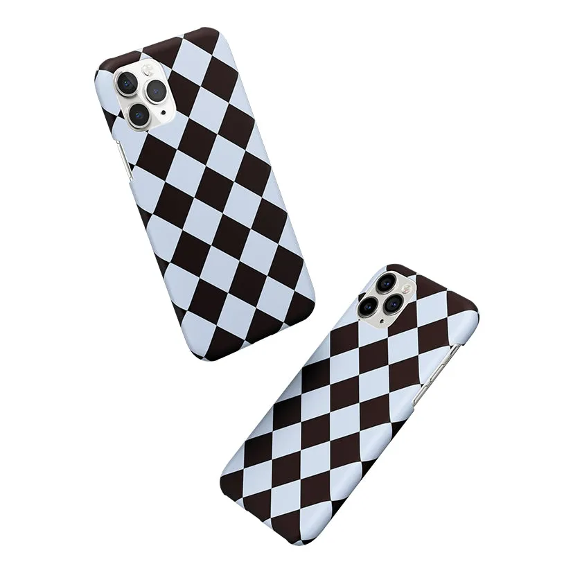 Diamond Check Blue Phone Cover | Matte Case