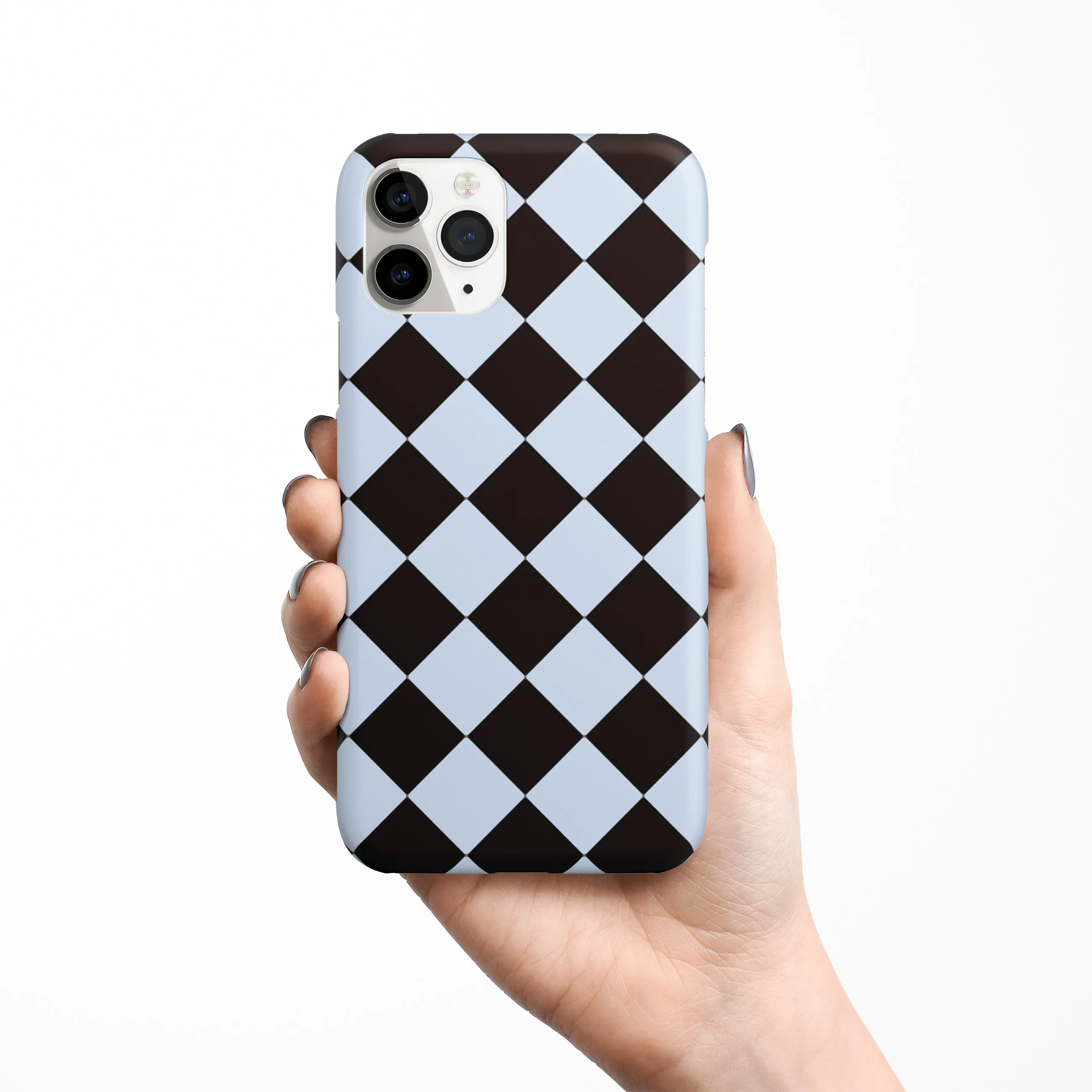 Diamond Check Blue Phone Cover | Matte Case