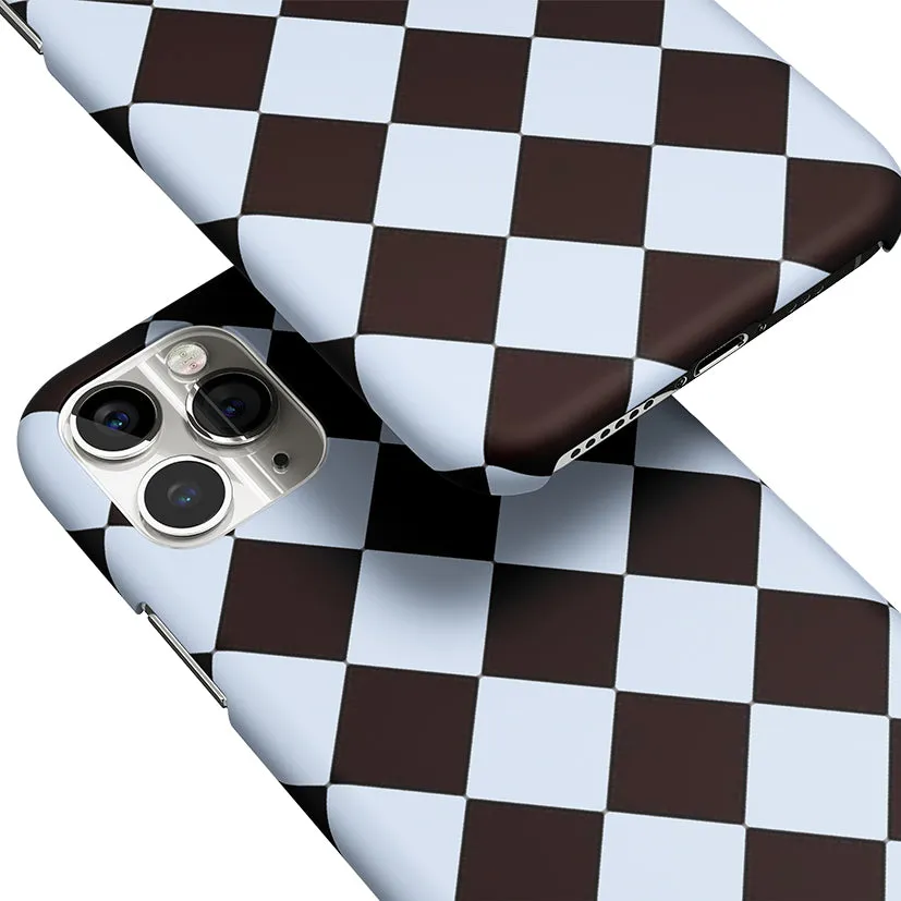 Diamond Check Blue Phone Cover | Matte Case