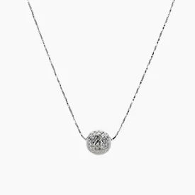 Diamond-Cut Single Ball Necklace
