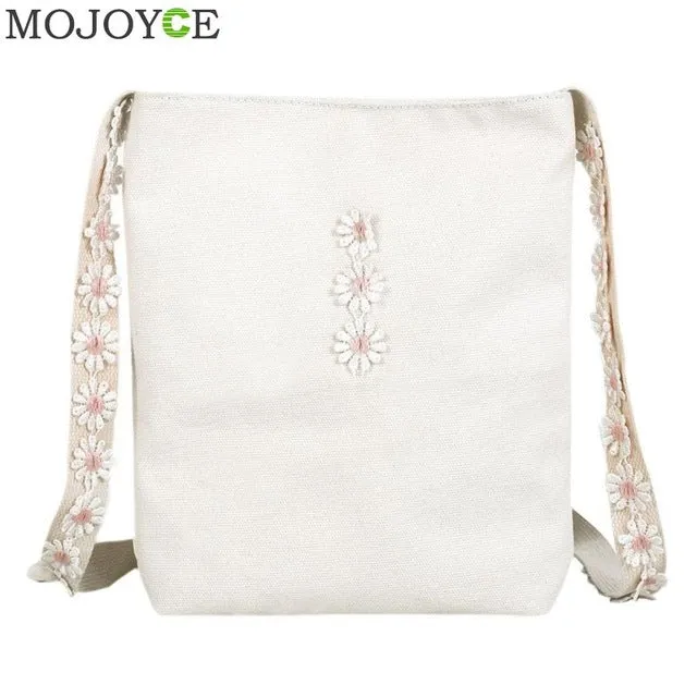 Flower Canvas Tote Foldable Reusable Shopping Bags