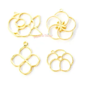 Flower Series Open Bezel Charm (8 pieces)