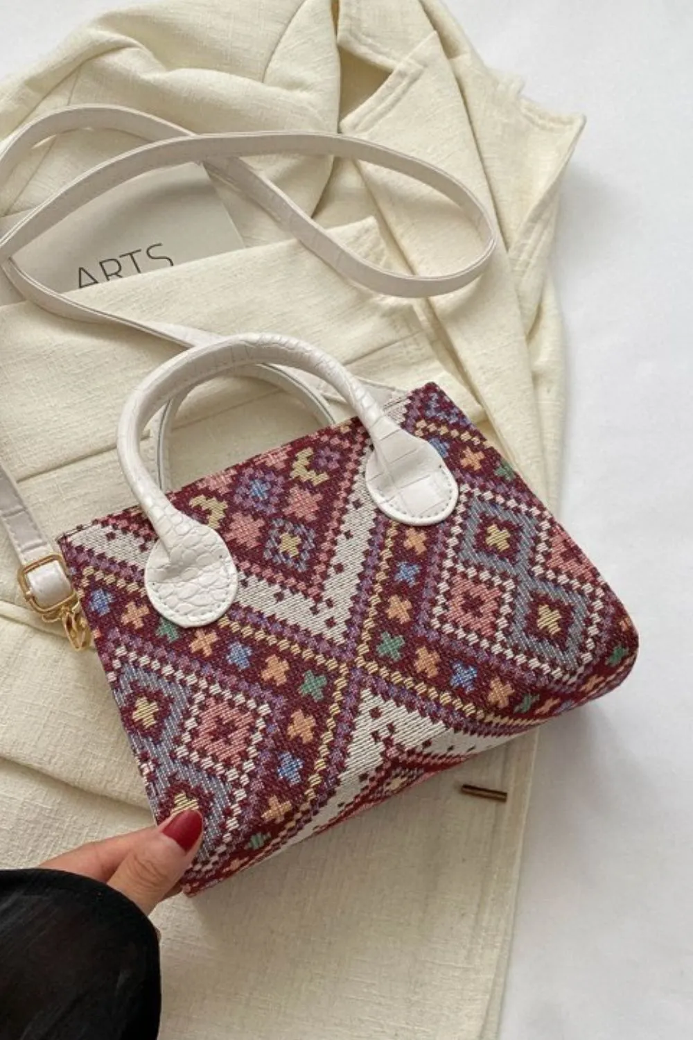 Geometric PU Leather Strap Handbag | Handbags | Fall Fashion | Purse