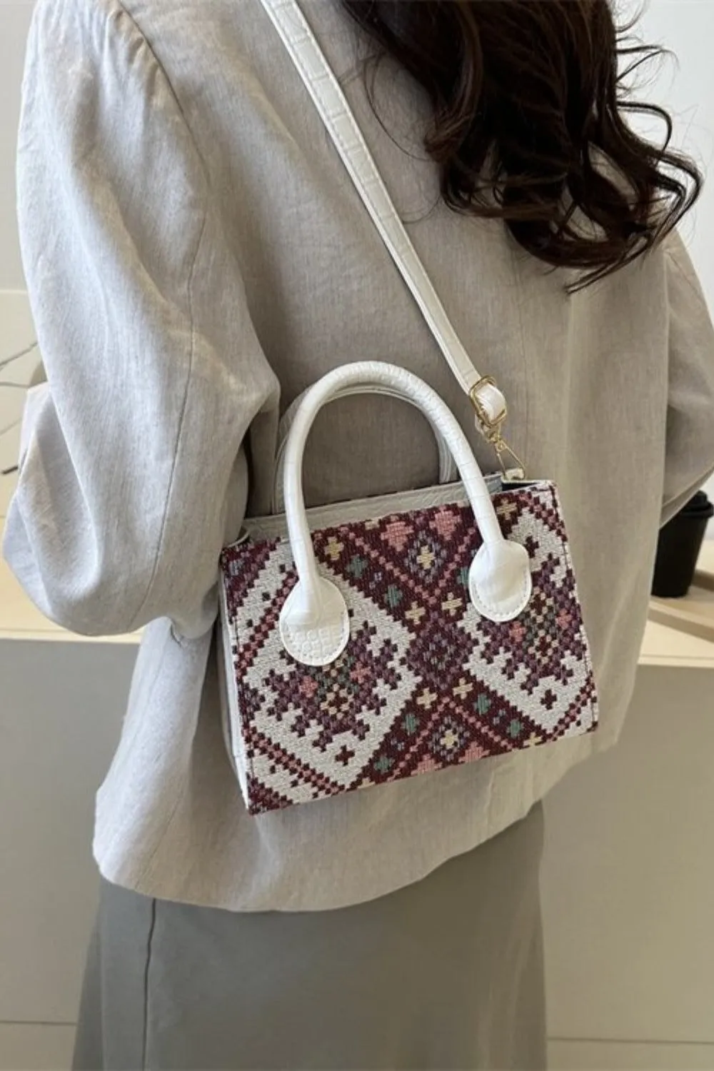 Geometric PU Leather Strap Handbag | Handbags | Fall Fashion | Purse
