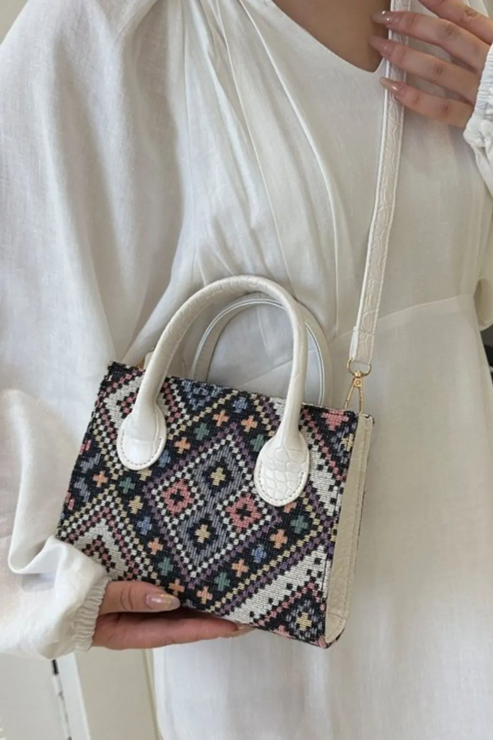 Geometric PU Leather Strap Handbag | Handbags | Fall Fashion | Purse