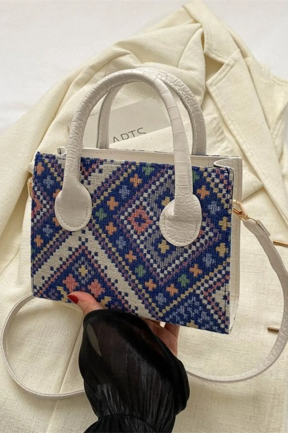 Geometric PU Leather Strap Handbag | Handbags | Fall Fashion | Purse