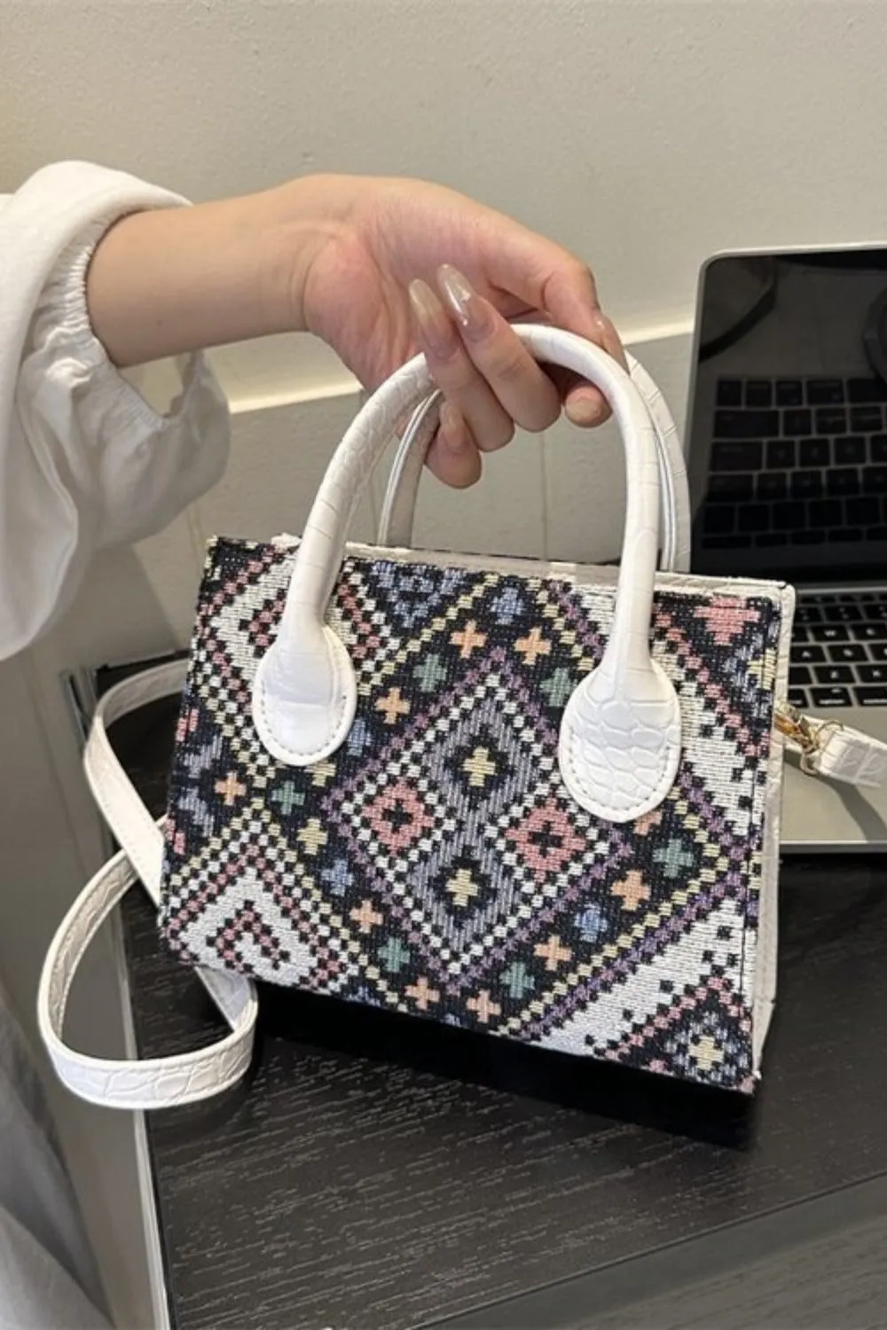 Geometric PU Leather Strap Handbag | Handbags | Fall Fashion | Purse