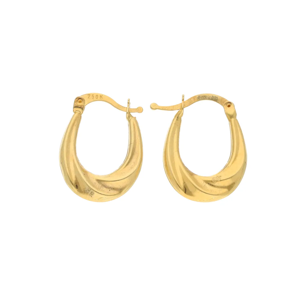 Gold Classic Stud Hoop Round Fashion Earrings 18KT - FKJERN18K9262