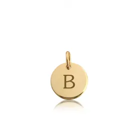 Gold Mini Initial Circle Charm - Uppercase