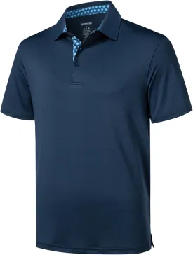 Golf Polo Shirts for Men Short Sleeve Moisture Wicking Dry Fit Performance Designed Collared Solid Casual Polo Shirt