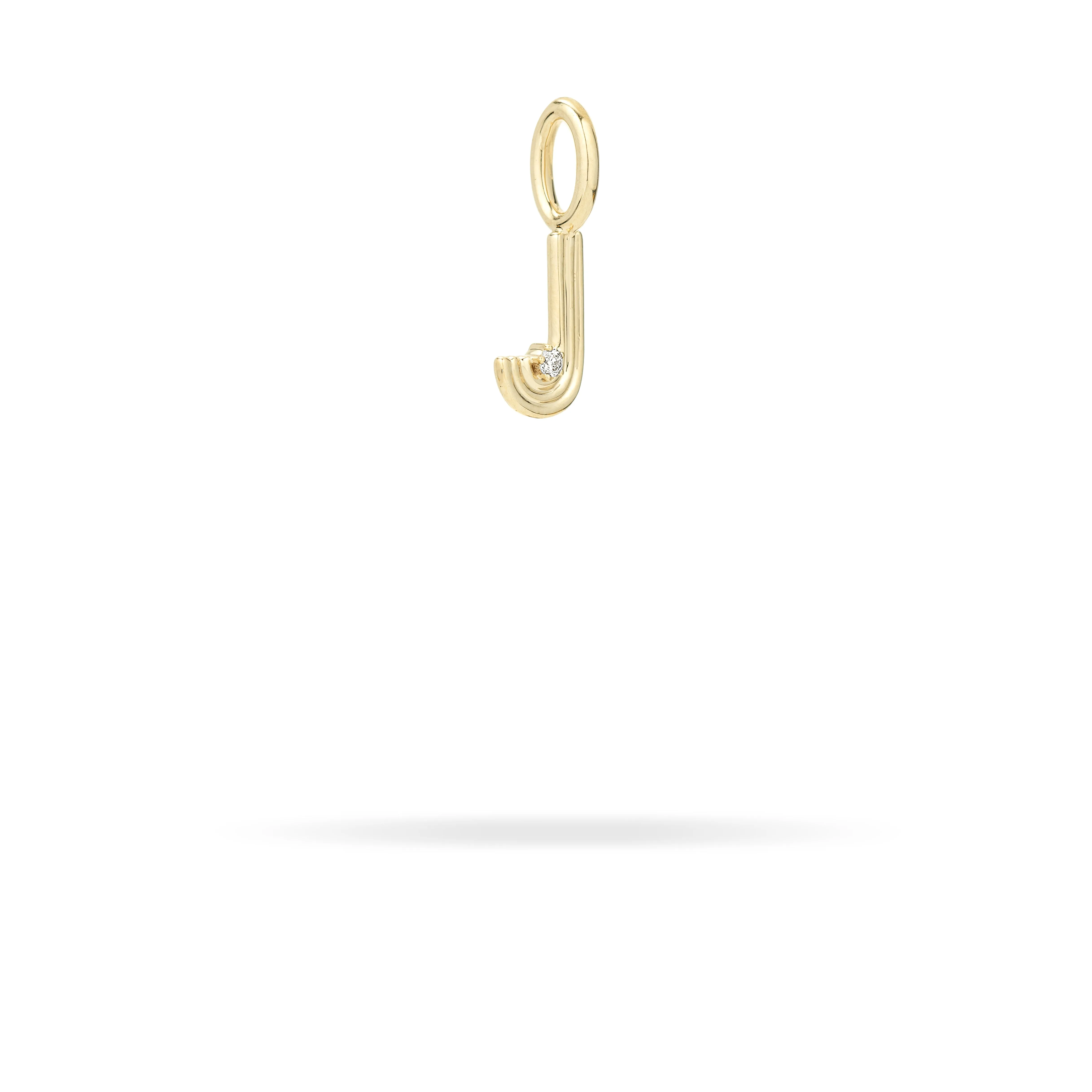 Groovy Diamond Initial Mini Bead Charm J