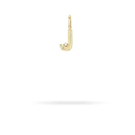 Groovy Diamond Initial Mini Bead Charm J