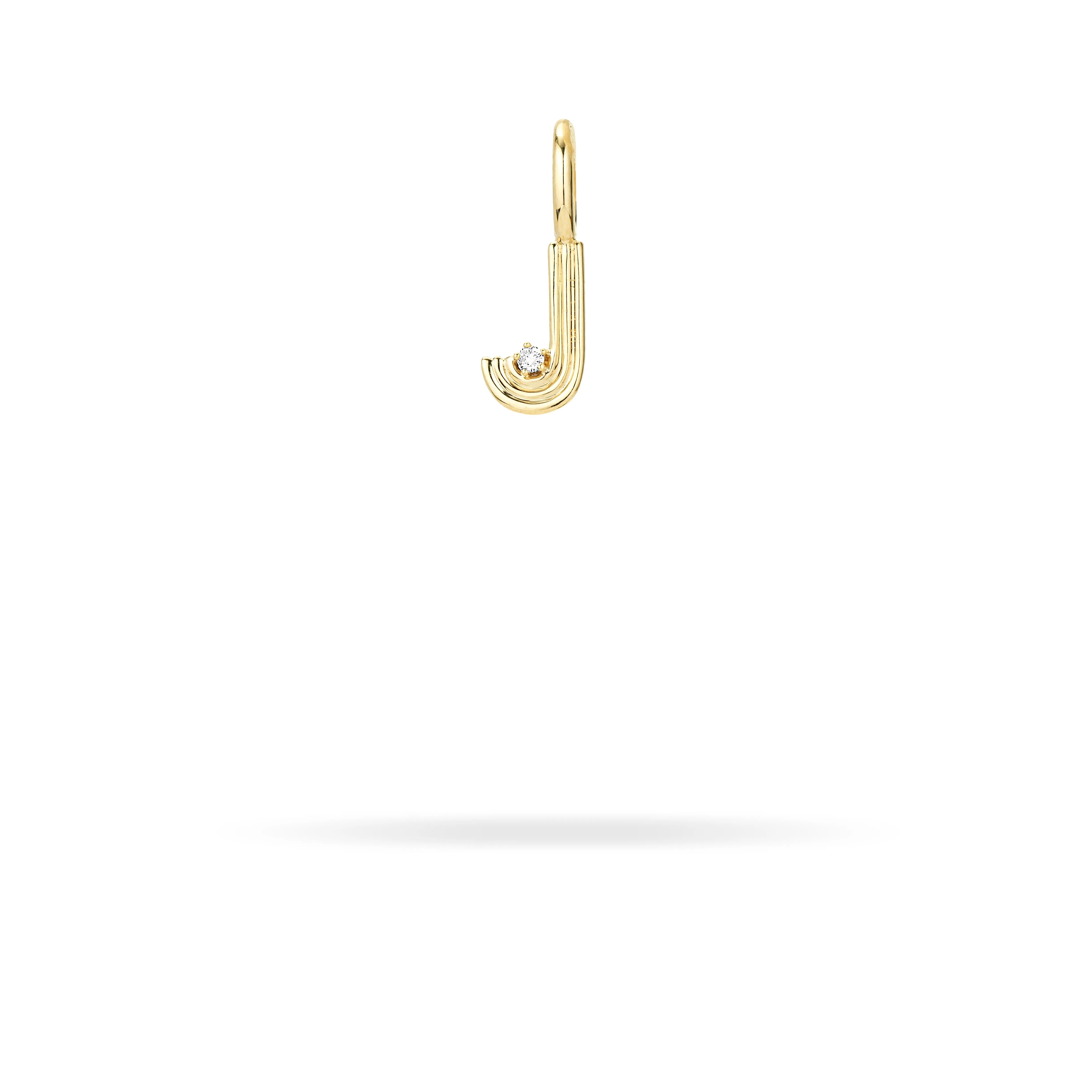 Groovy Diamond Initial Mini Bead Charm J